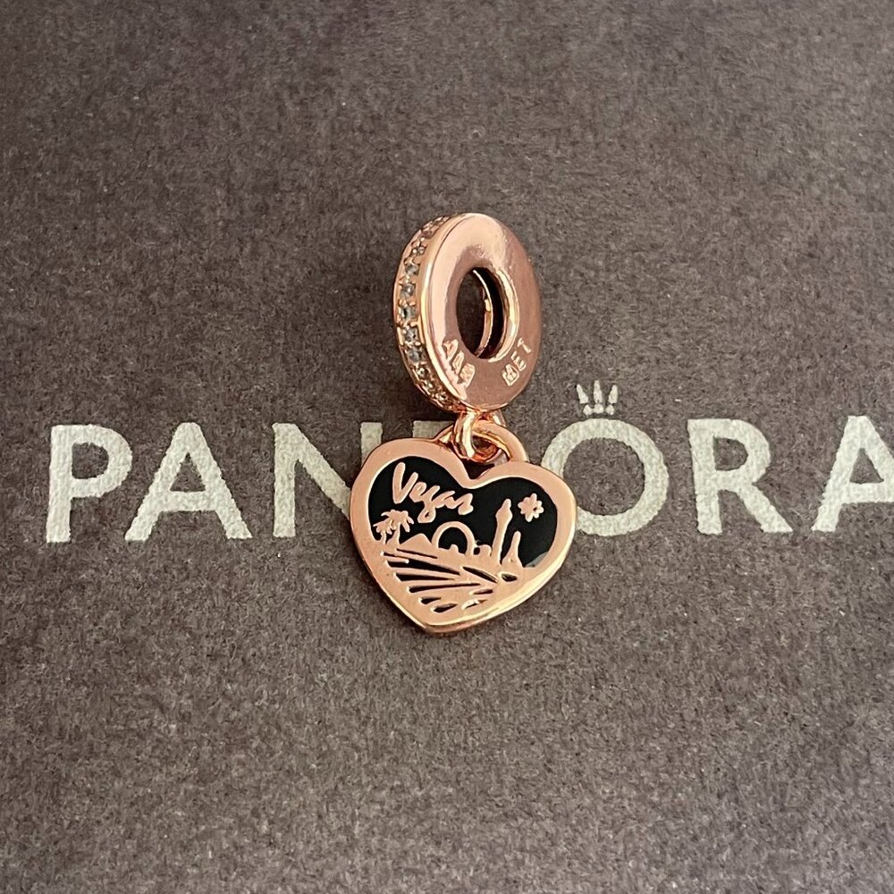 Pandora No Place Like Las Vegas Heart Dangle Charm Vegas Charm Las Vegas Charm